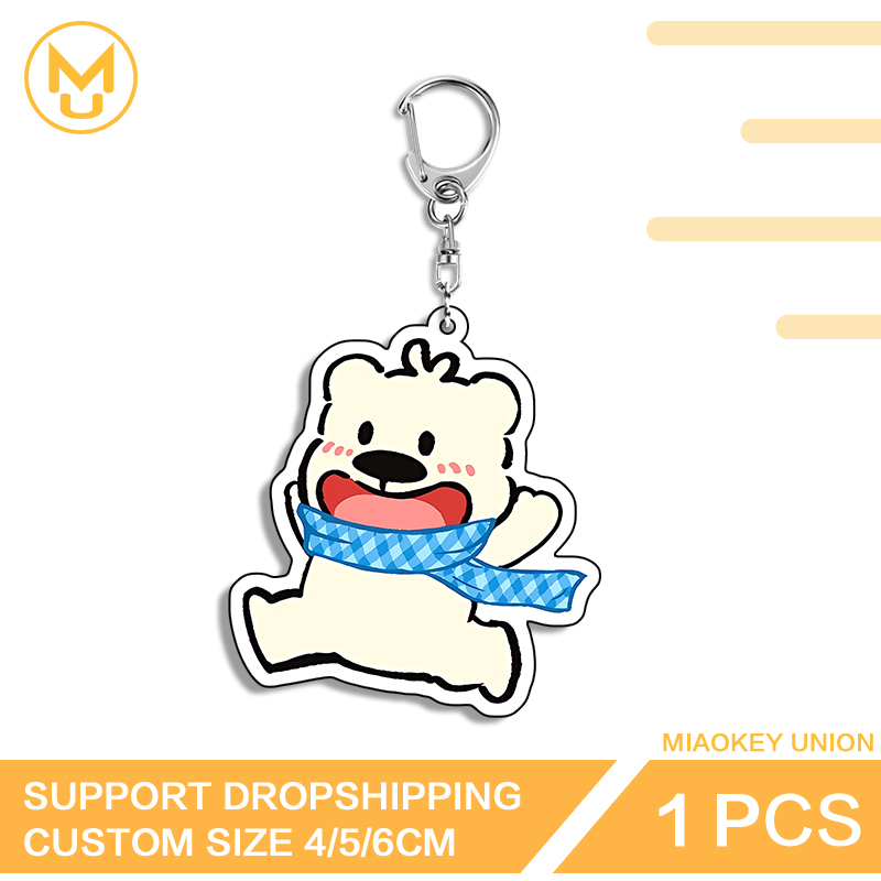 Resin Art Keychain Design - Bonito urso de corrida atraente design