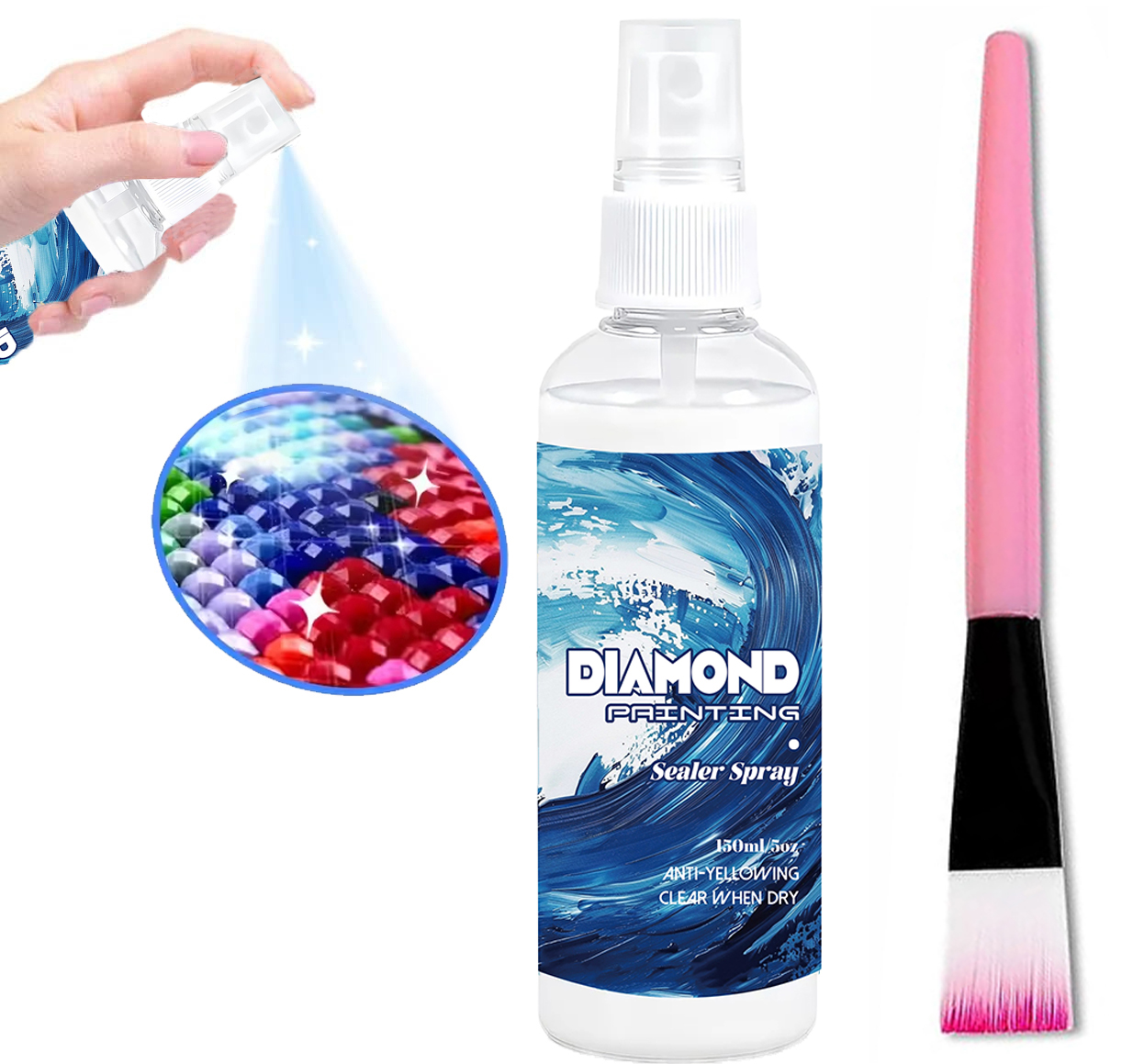 Resin Art Glue - Spray Selante para Pintura Diamante 150ml,