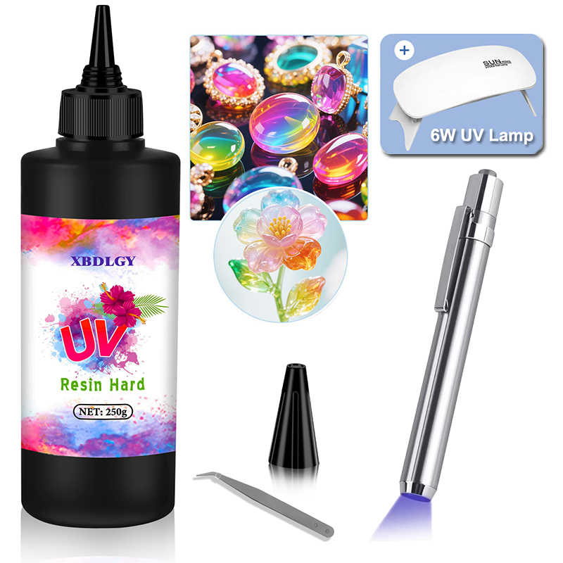 Resin Art Glue - Cola dura de resina uv 200g/250g/500g,