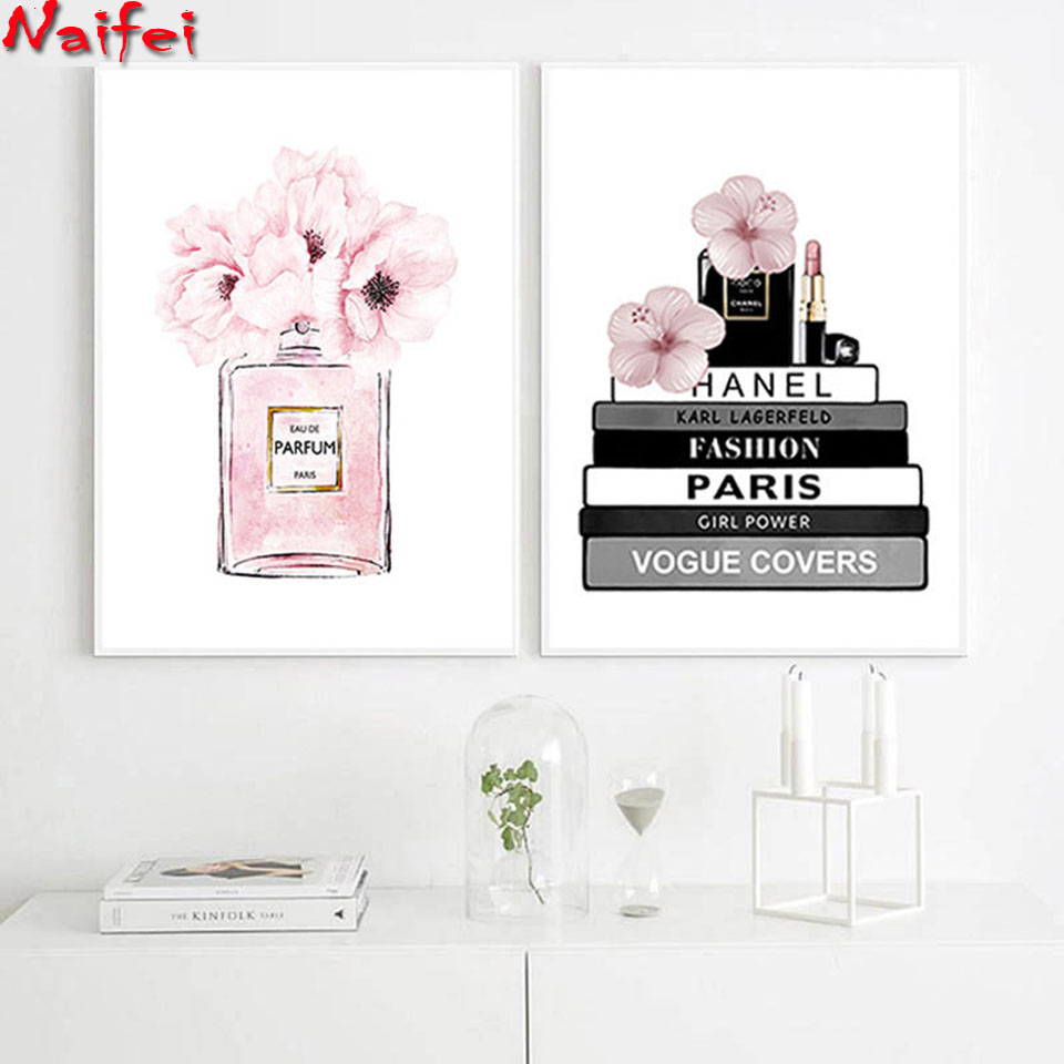 Resin Art Book - Flor perfume garrafa moda livro pintura