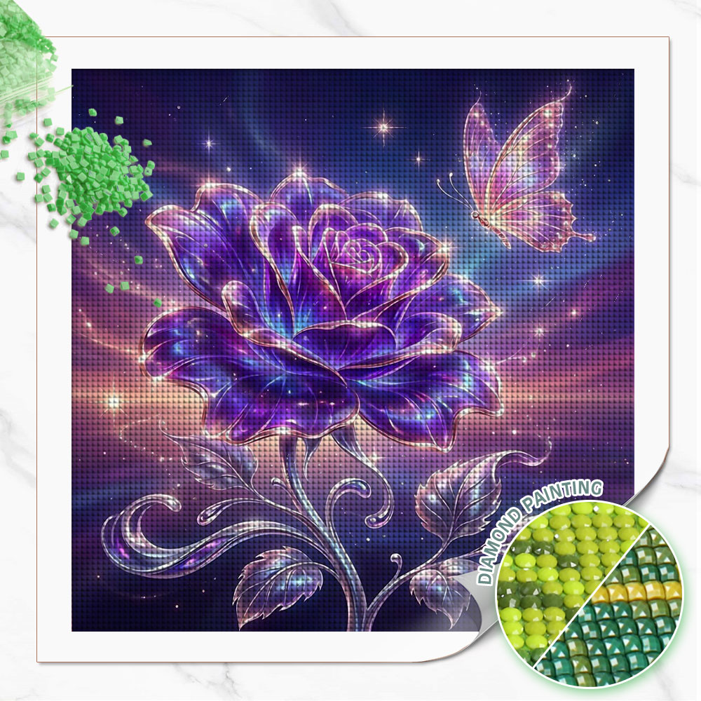 Resin Art Of Rose - Pintura em Diamante Huacan com Diamantes