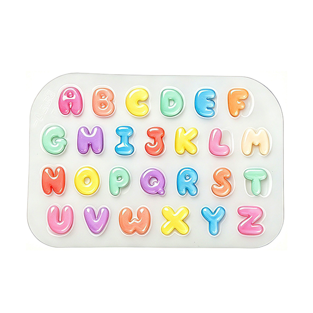 Resin Art Alphabet - 2 Peças Mini Molde de Silicone