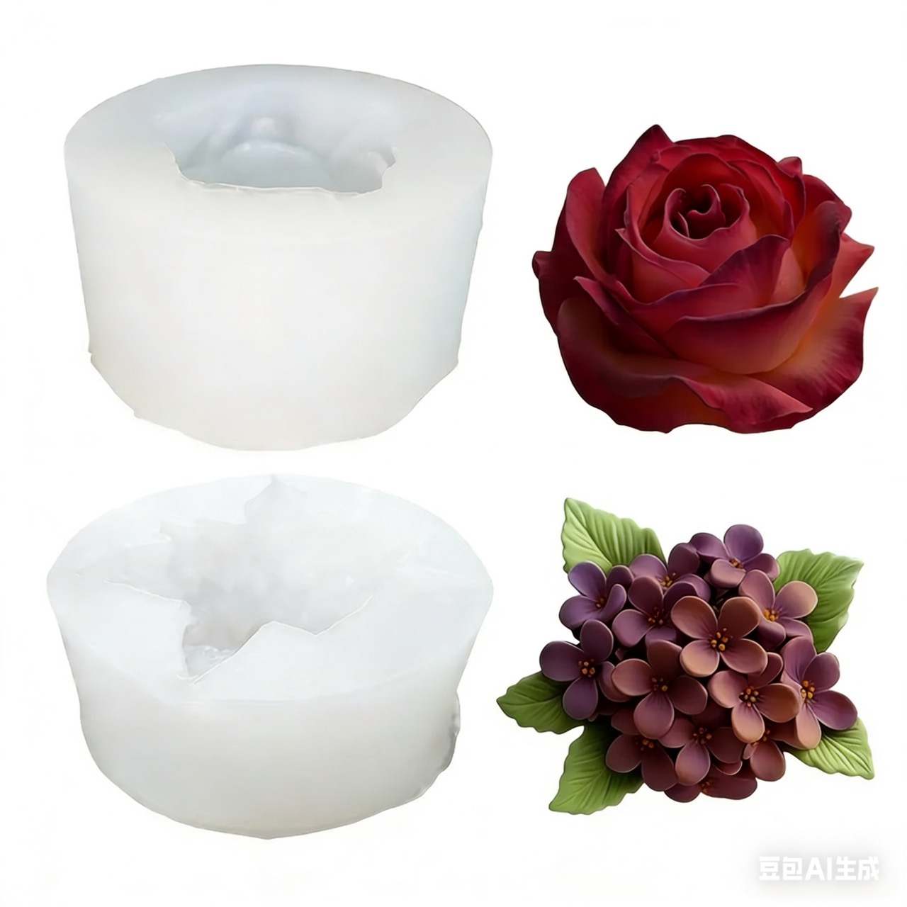 Resin Art Of Rose - 2 peças de moldes de silicone
