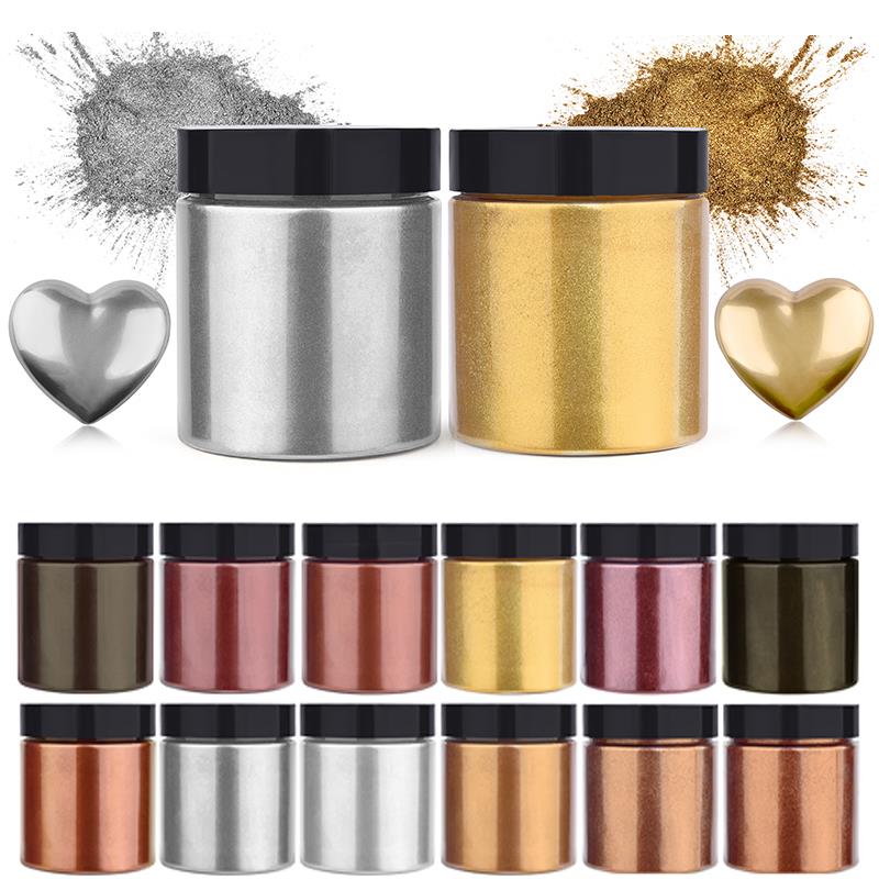 Resin Art Glue - 50g shimmer metálico ouro prata cor