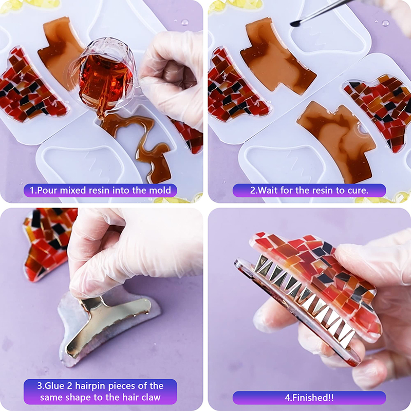 Grampos de cabelo garra silico - Resin Art Glue avaliação e preço