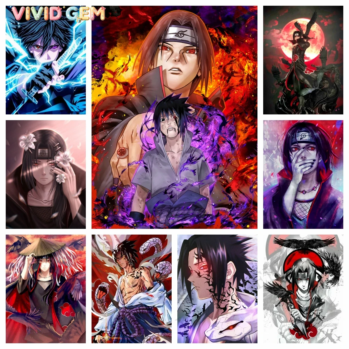 VIVID GEM Uchiha Itachi 5D DIY - Resin Art Home Decor avaliação e preço