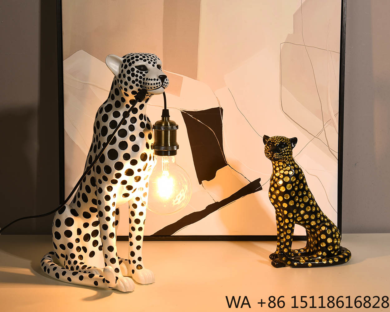 Escultura de Resina de Leopard - Resin Art Table avaliação e preço